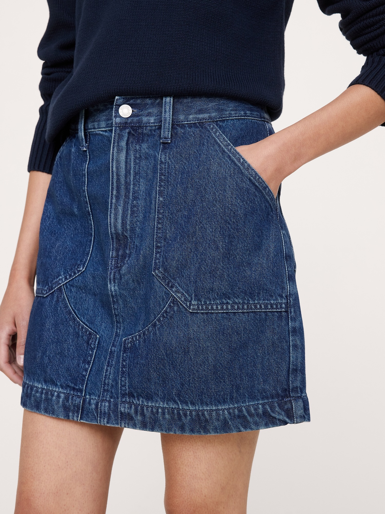 Женская юбка Banana Republic Denim Mini, цвет: Индиго синий — фото 3