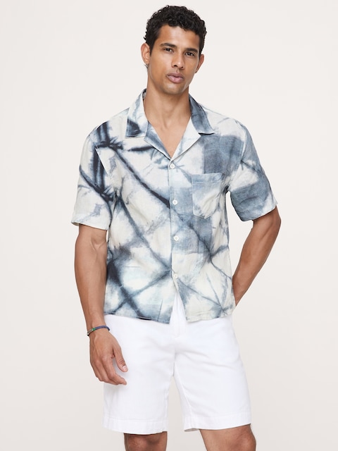Standard-Fit Linen Resort Shirt
