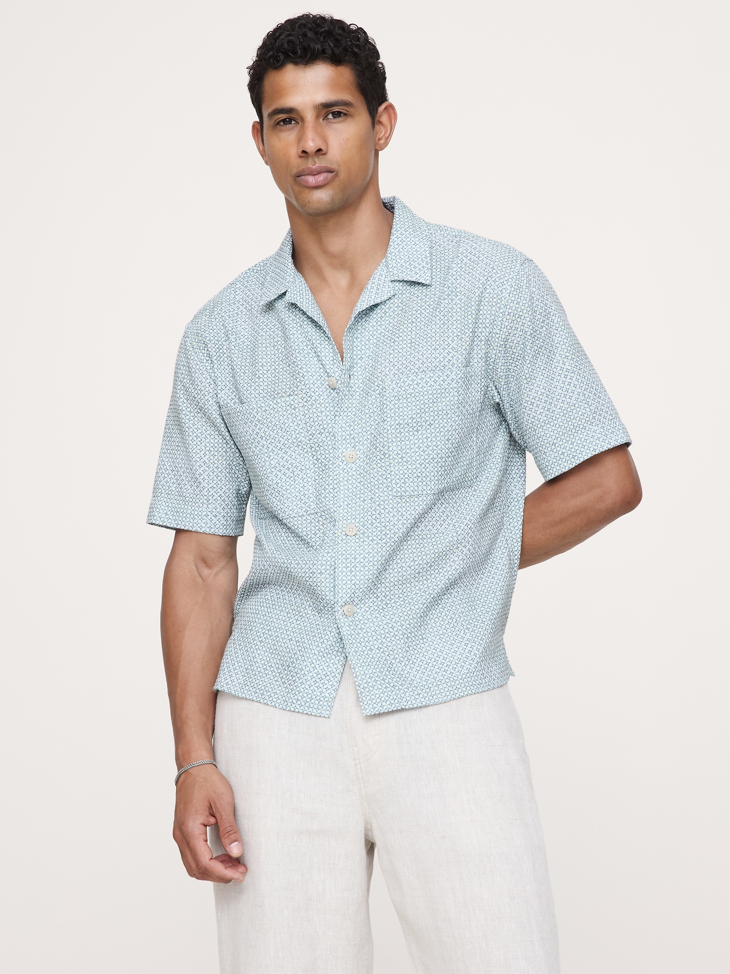 Image number 1 showing, Relaxed-Fit Seersucker Resort Shirt