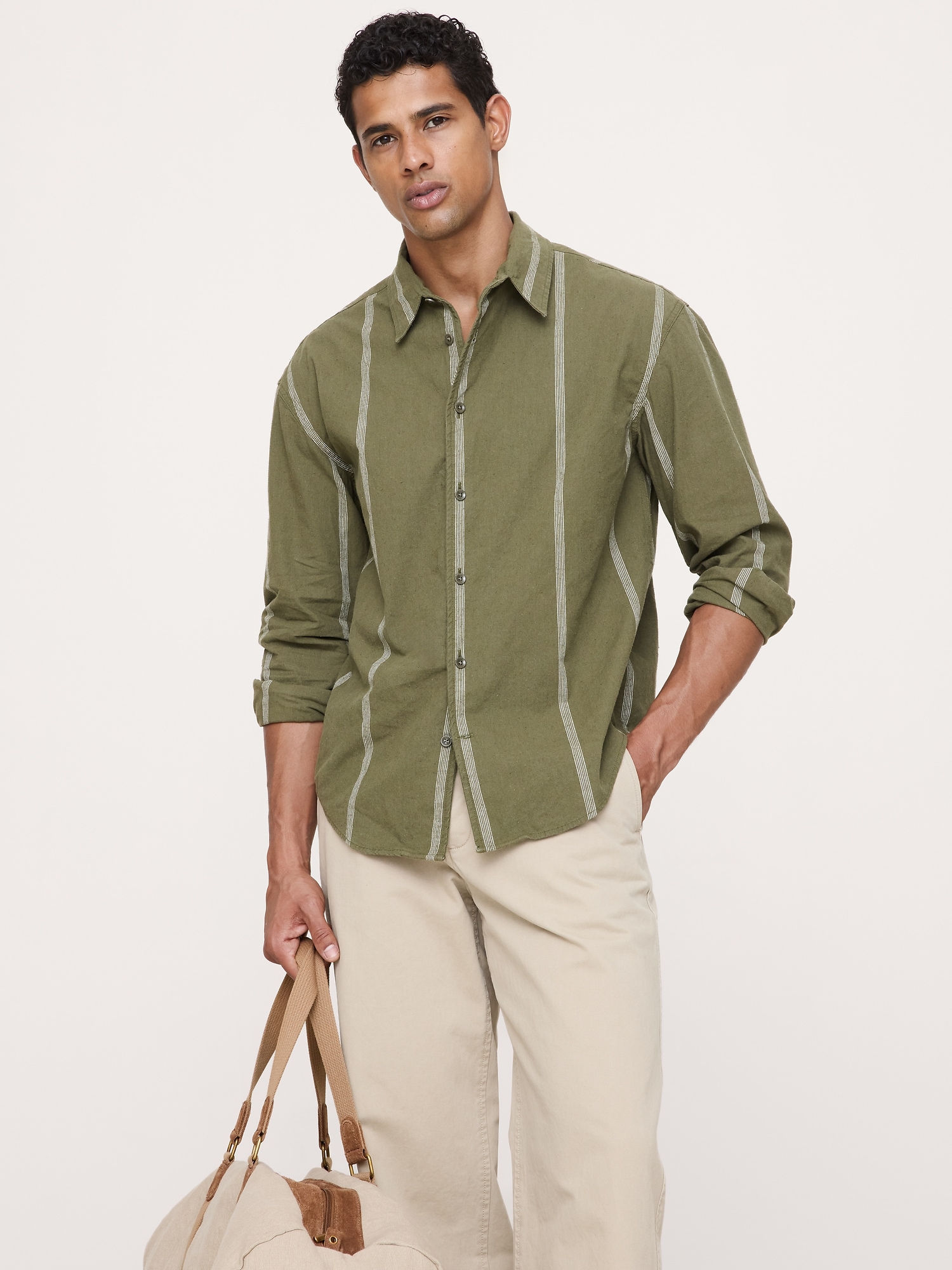Image number 1 showing, Relaxed-Fit Cotton-Linen Neps Shirt