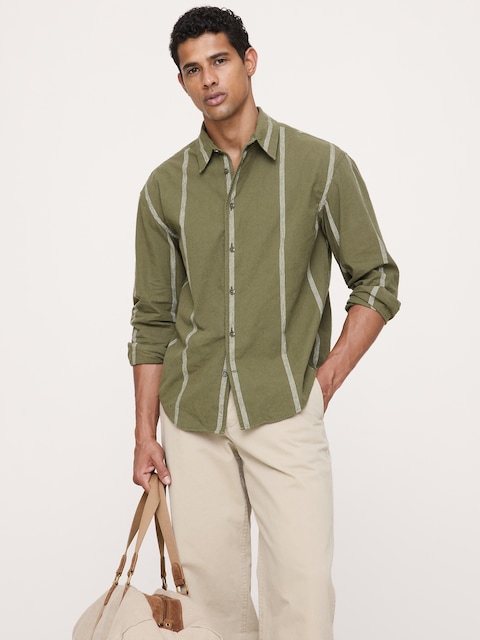 Relaxed-Fit Cotton-Linen Neps Shirt