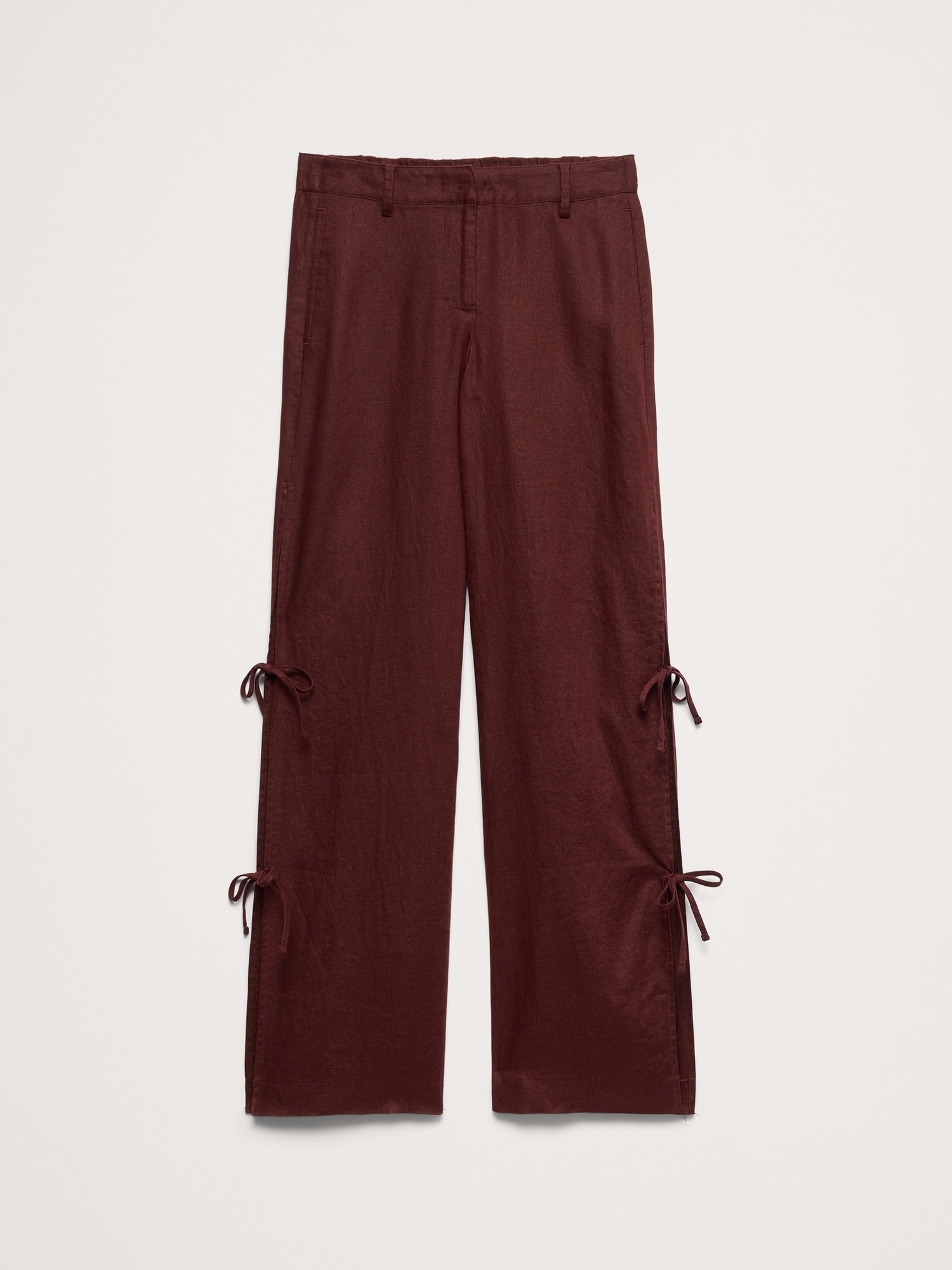 Image number 8 showing, The Studio Wide-Leg Side-Tie Pant In Linen