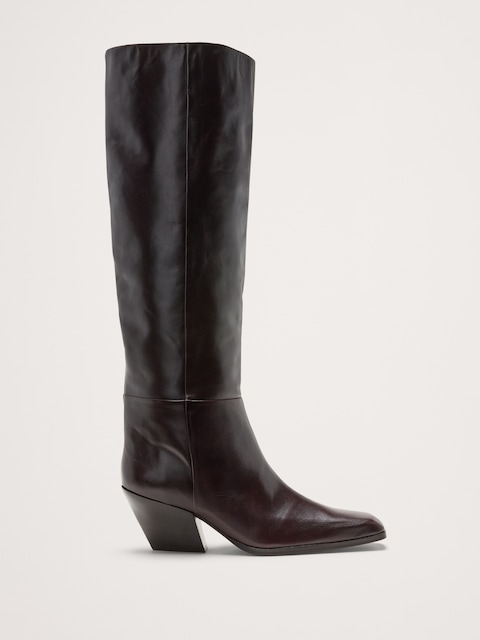 Italian Leather Knee-High Boot