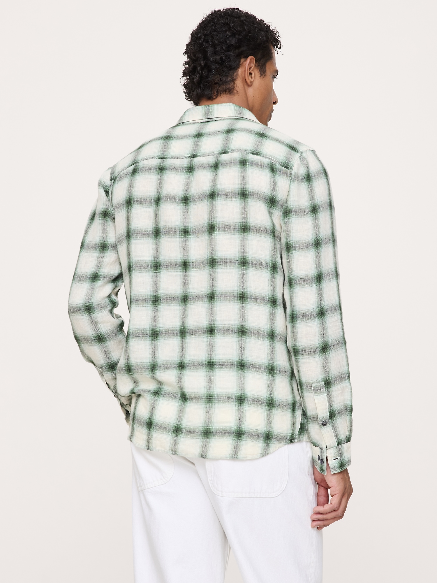 Image number 3 showing, Standard-Fit Plaid Linen-Cotton Shirt