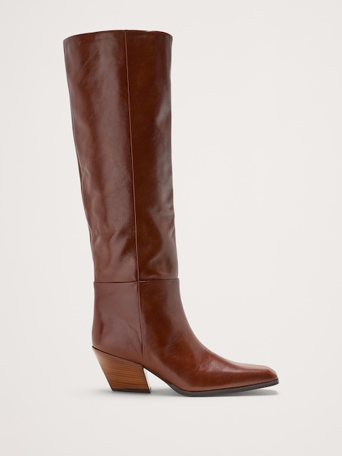 Italian Leather Knee-High Boot