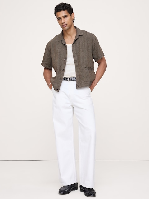 Standard-Fit Linen Resort Shirt