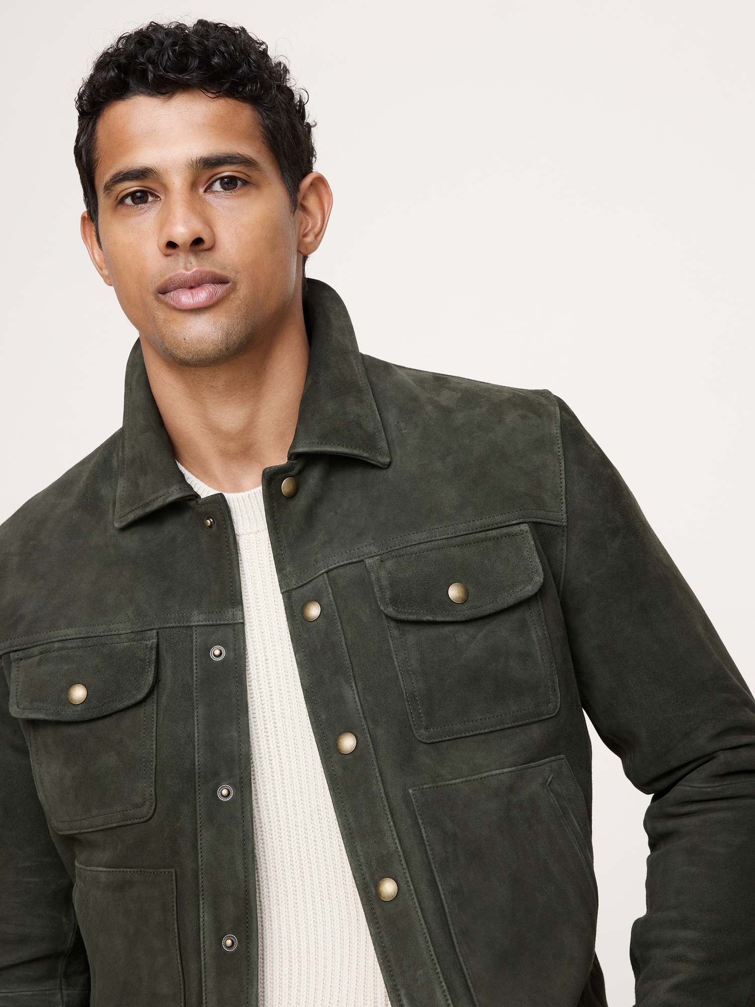 Image number 4 showing, Suede Trucker Jacket