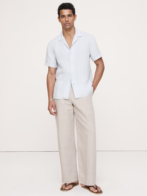 Standard-Fit Linen Resort Shirt