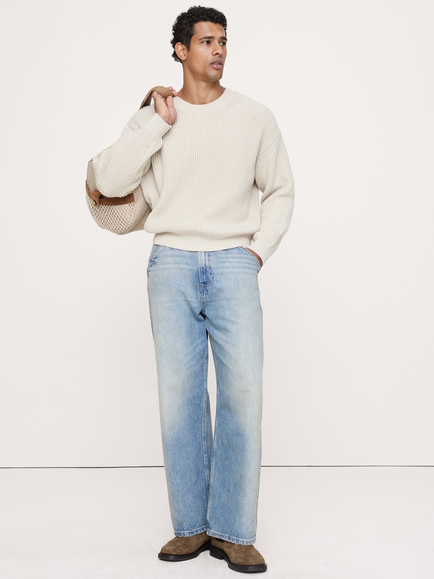 Image number 1 showing, Ribbed Cotton Crew-Neck Sweater