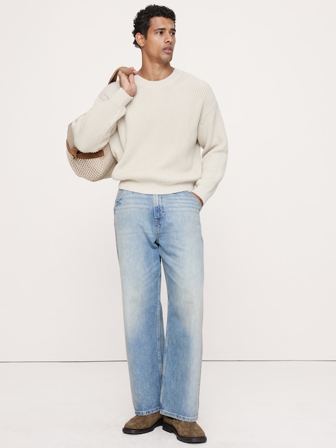 Ribbed Cotton Crew-Neck Sweater