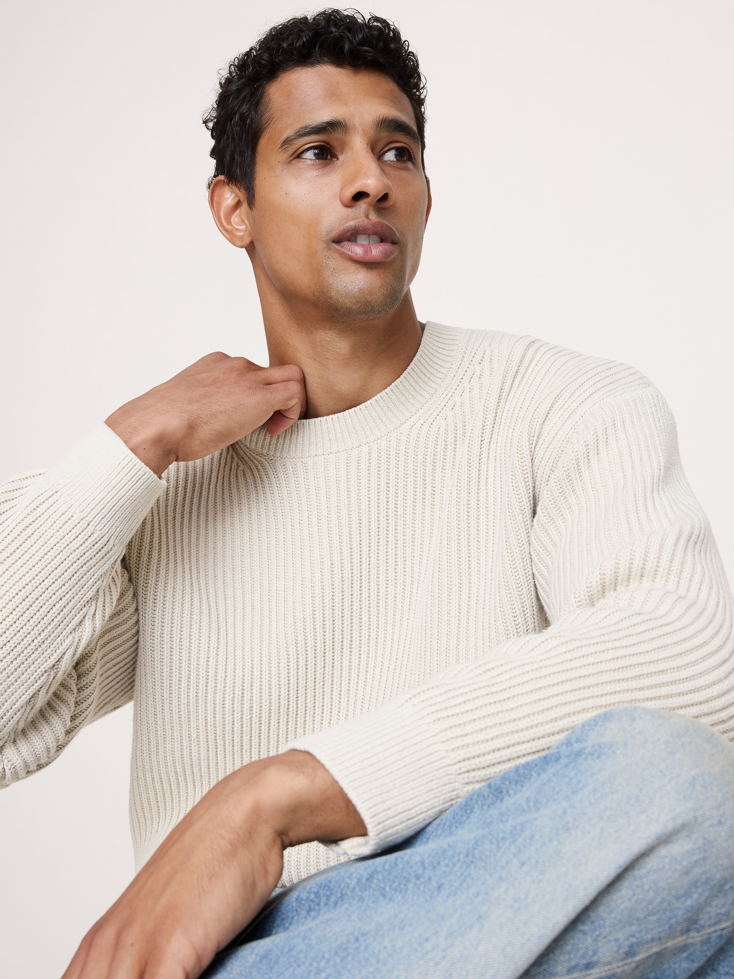 Image number 4 showing, Ribbed Cotton Crew-Neck Sweater