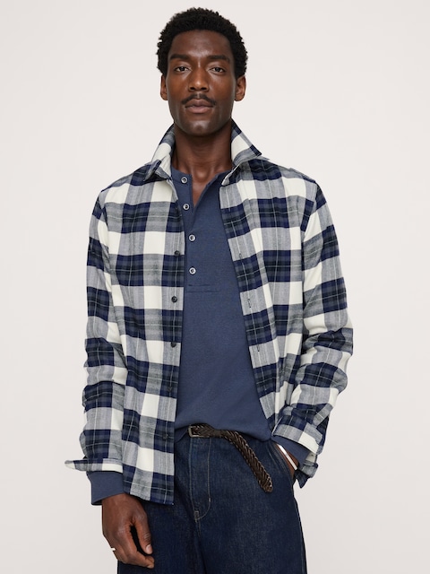 Standard-Fit Lightweight Brushed Flannel Shirt