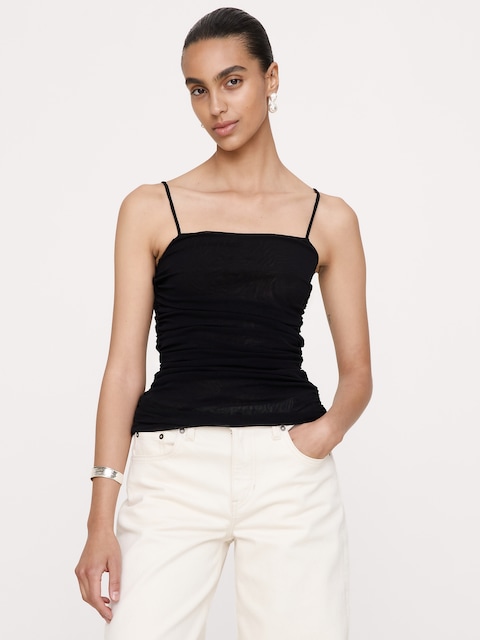 Ruched Mesh Tank