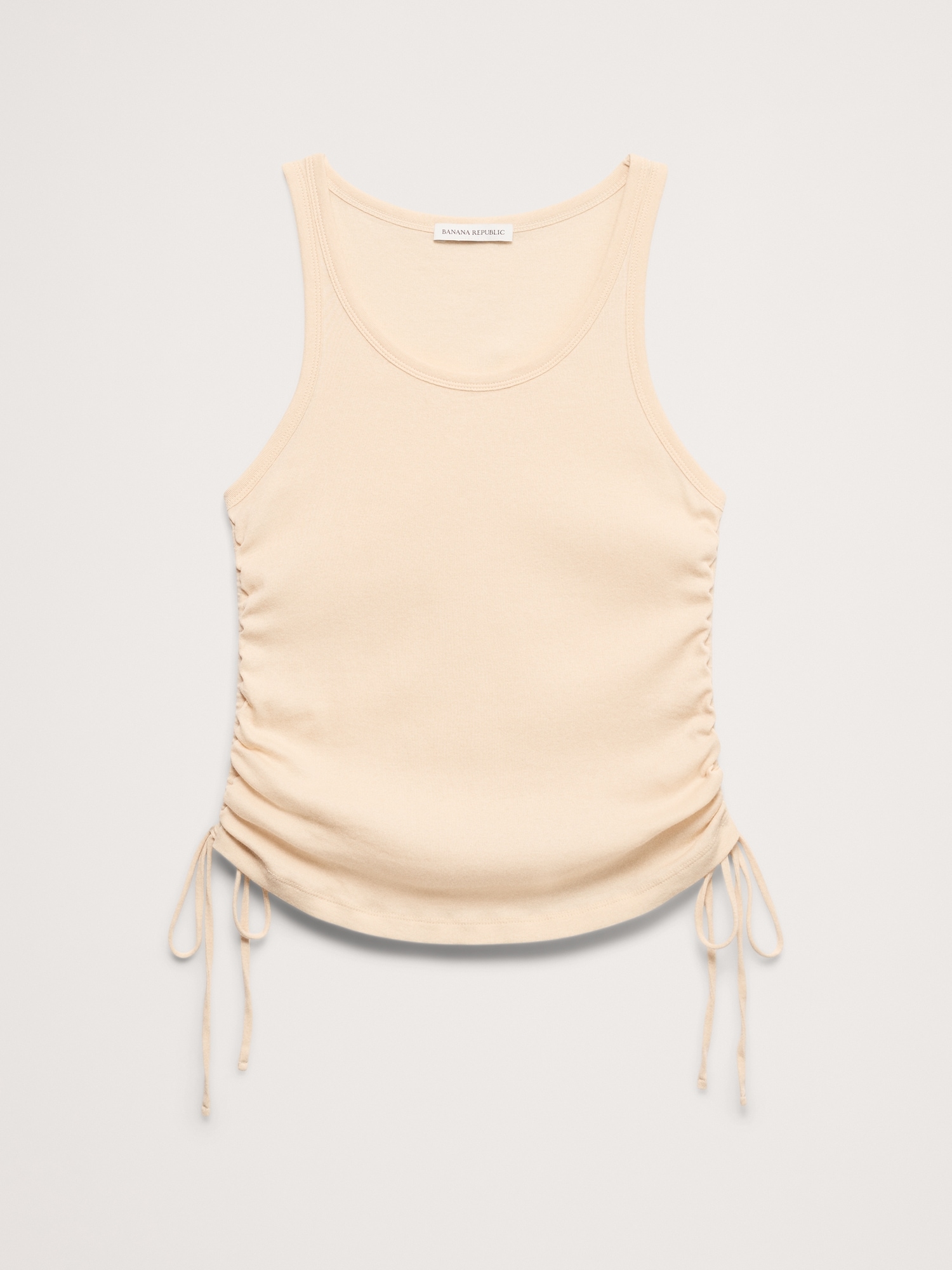Image number 4 showing, Airy Cotton Ruched Drawstring Tank