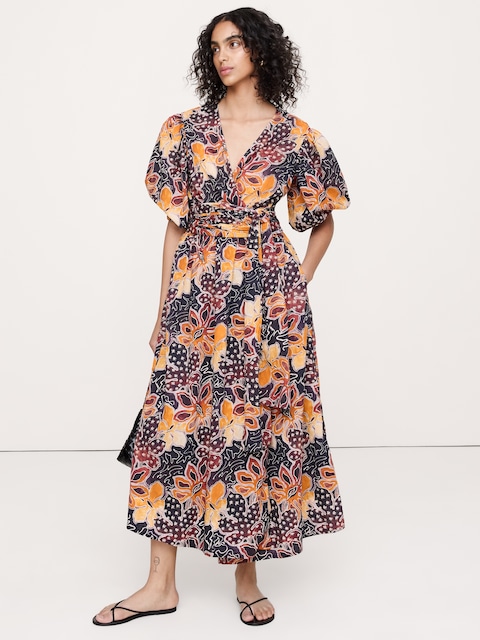 Lightweight Cotton Wrap Maxi Dress