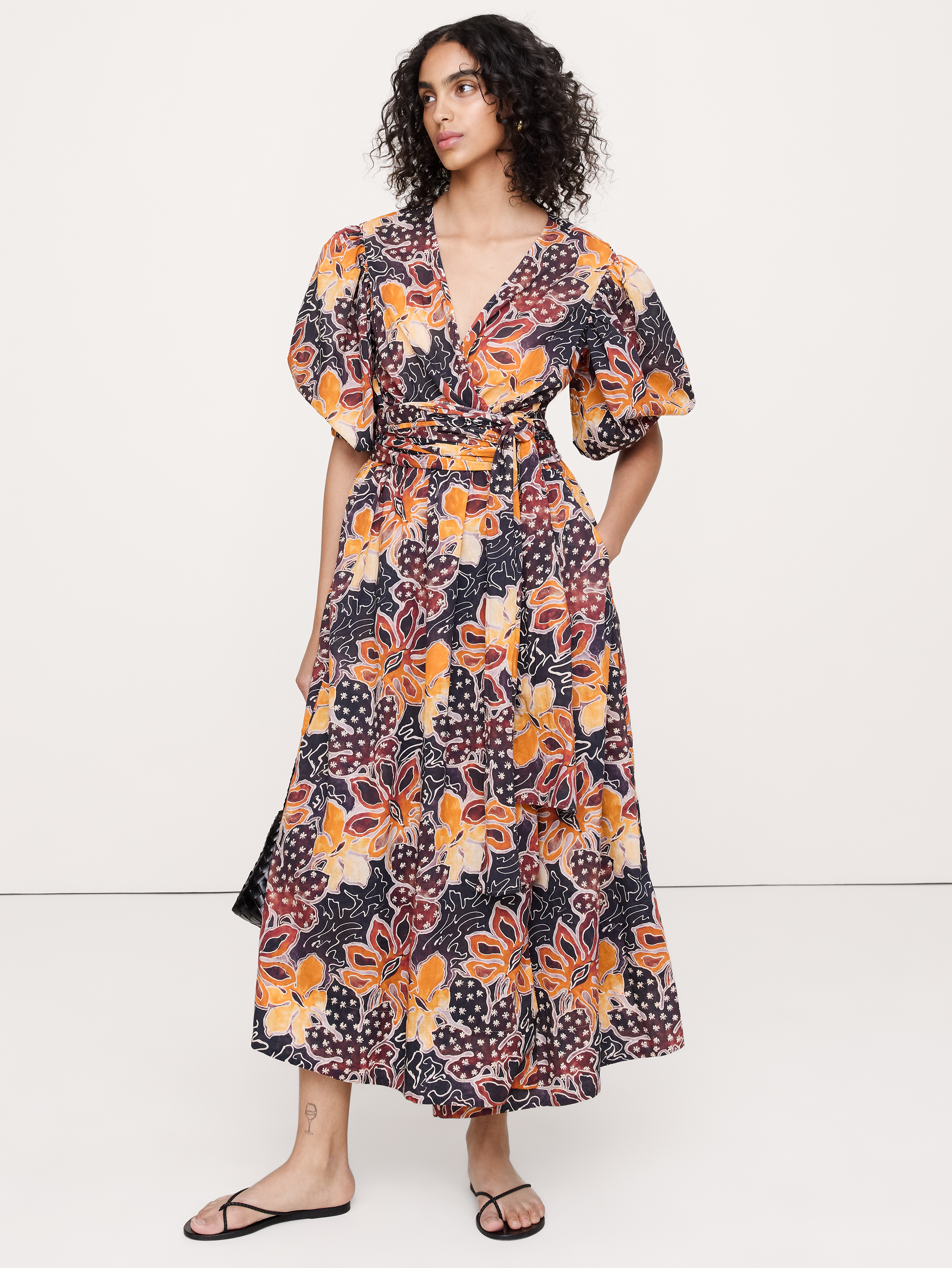 Lightweight Cotton Wrap Maxi Dress