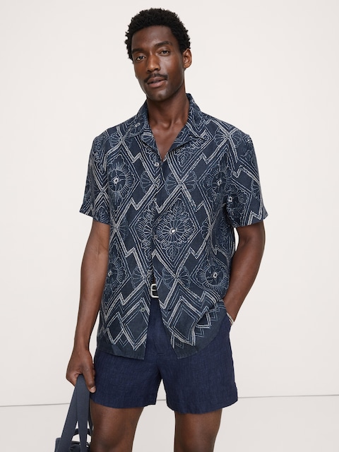 Standard-Fit Linen Resort Shirt