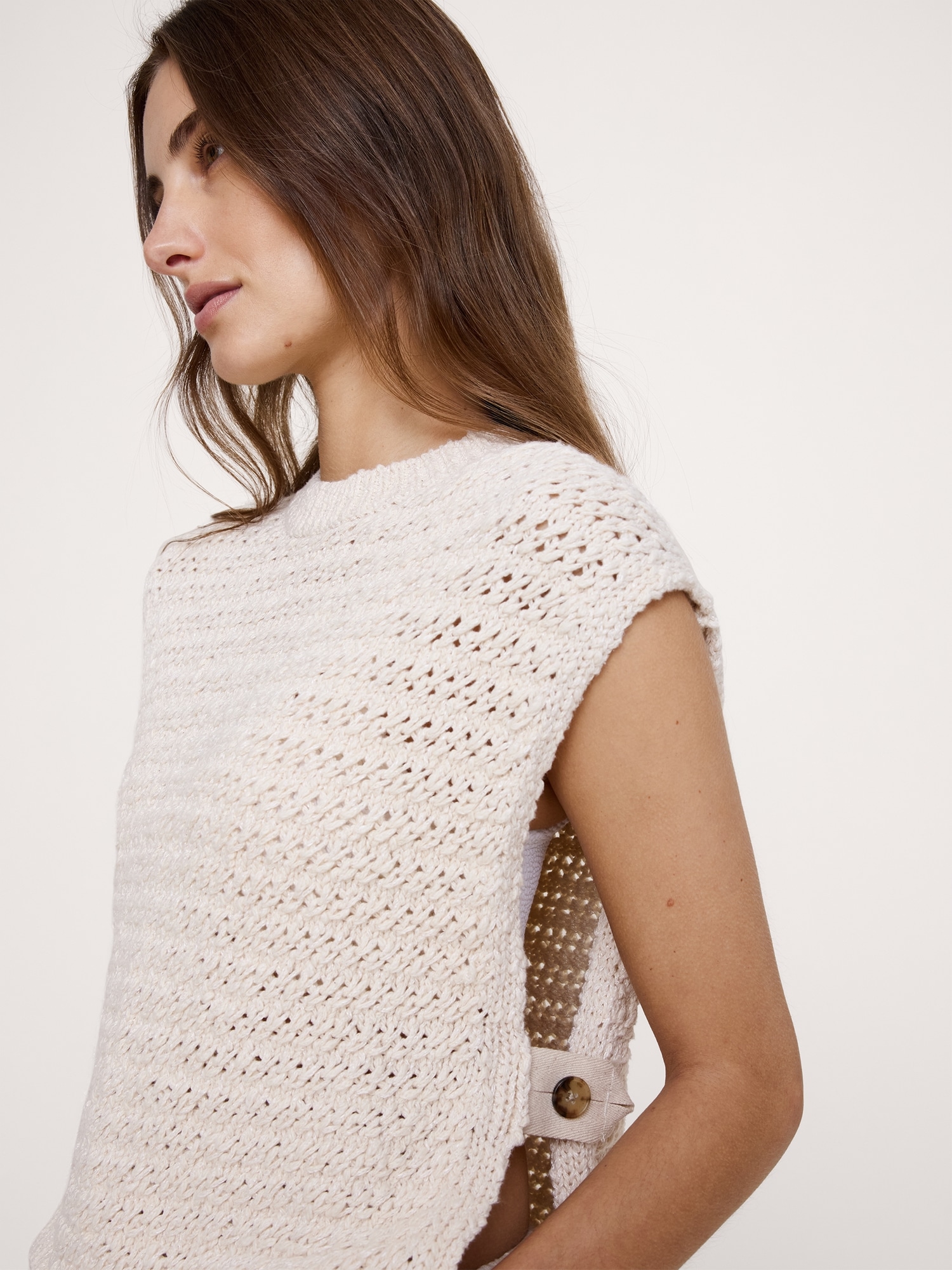 Image number 1 showing, Open Side-Button Sweater Vest