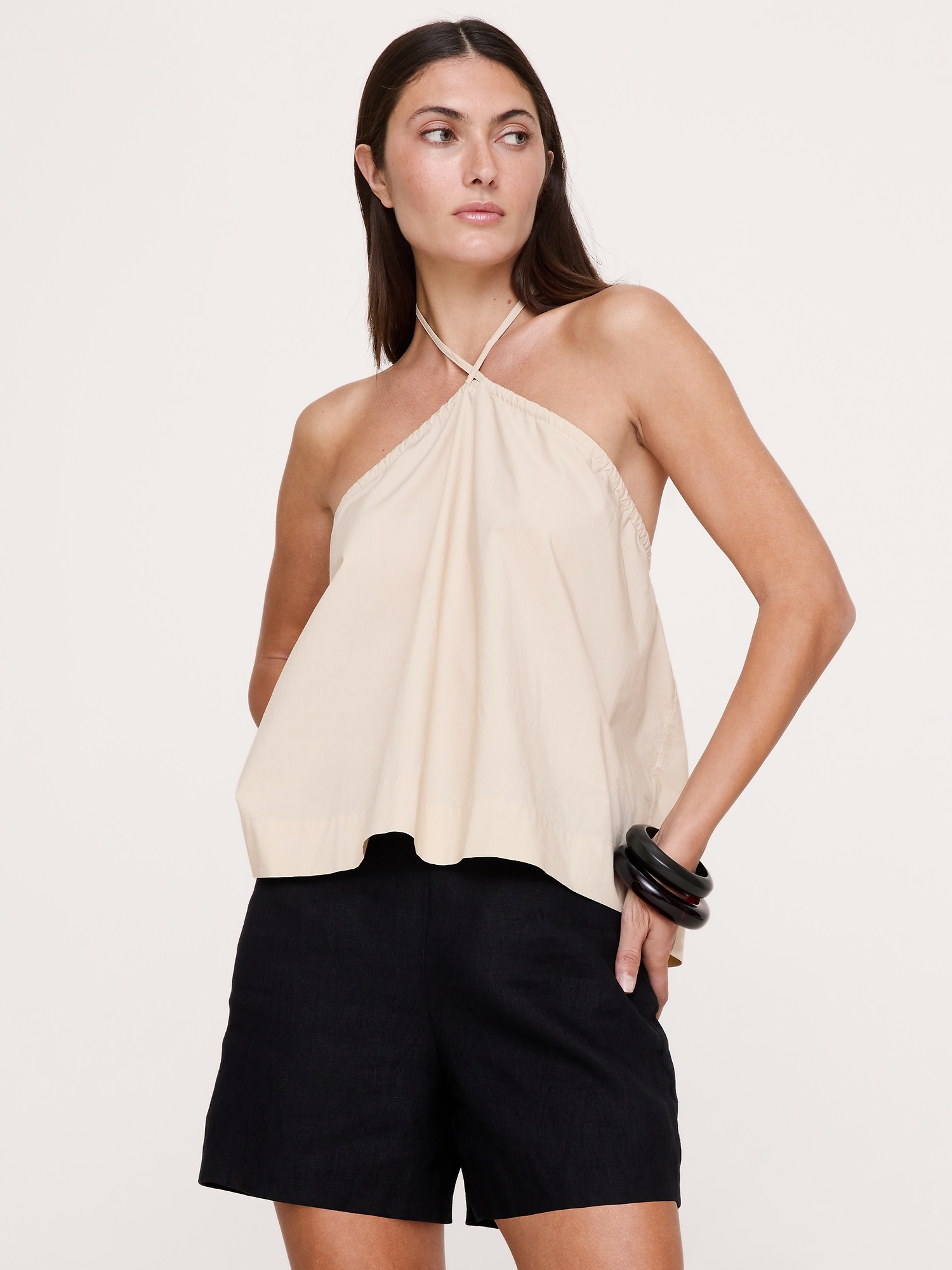 Image number 4 showing, Cotton Poplin Halter Top