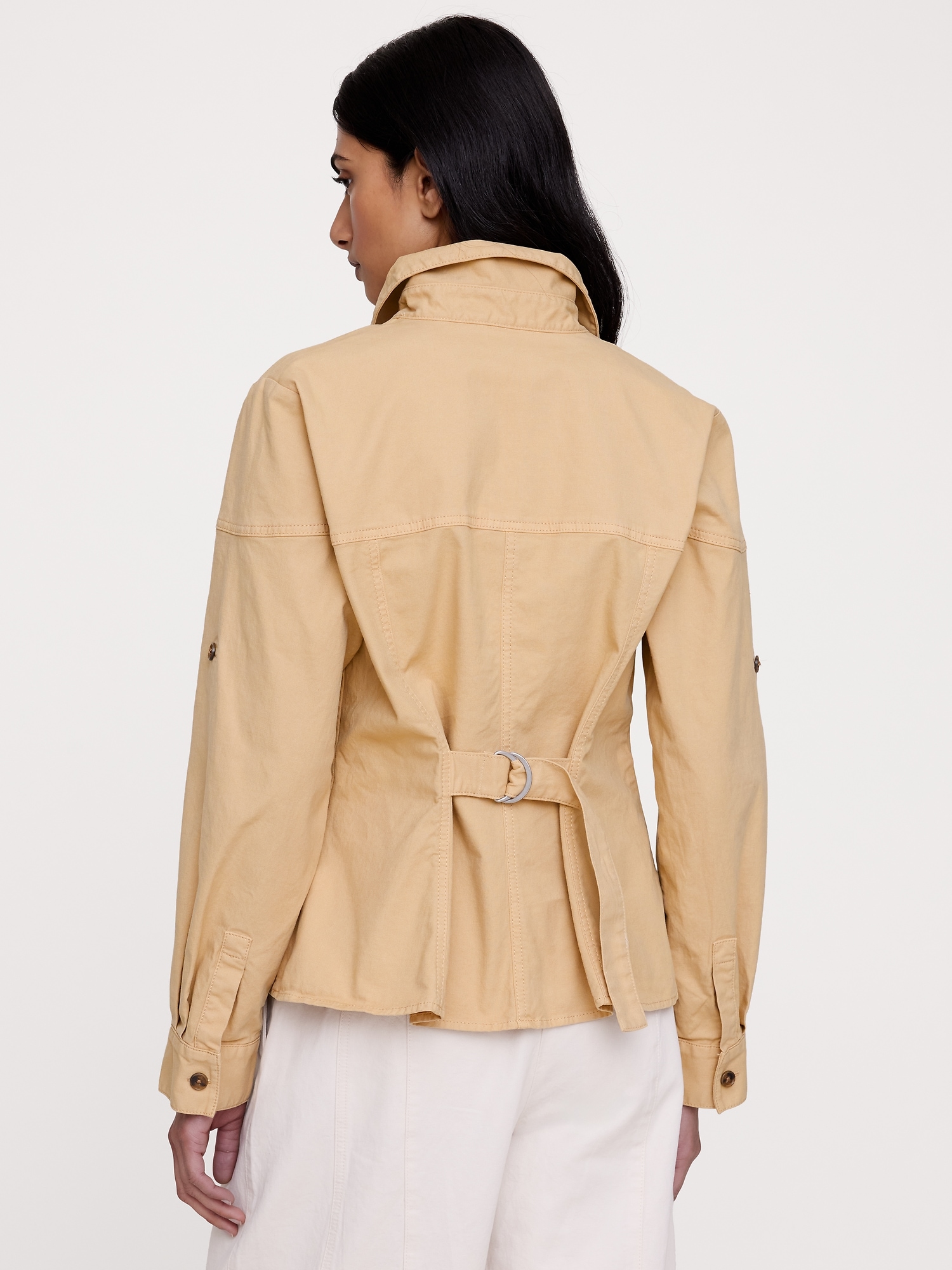 Image number 2 showing, Stretch-Cotton Pleated-Waist Top