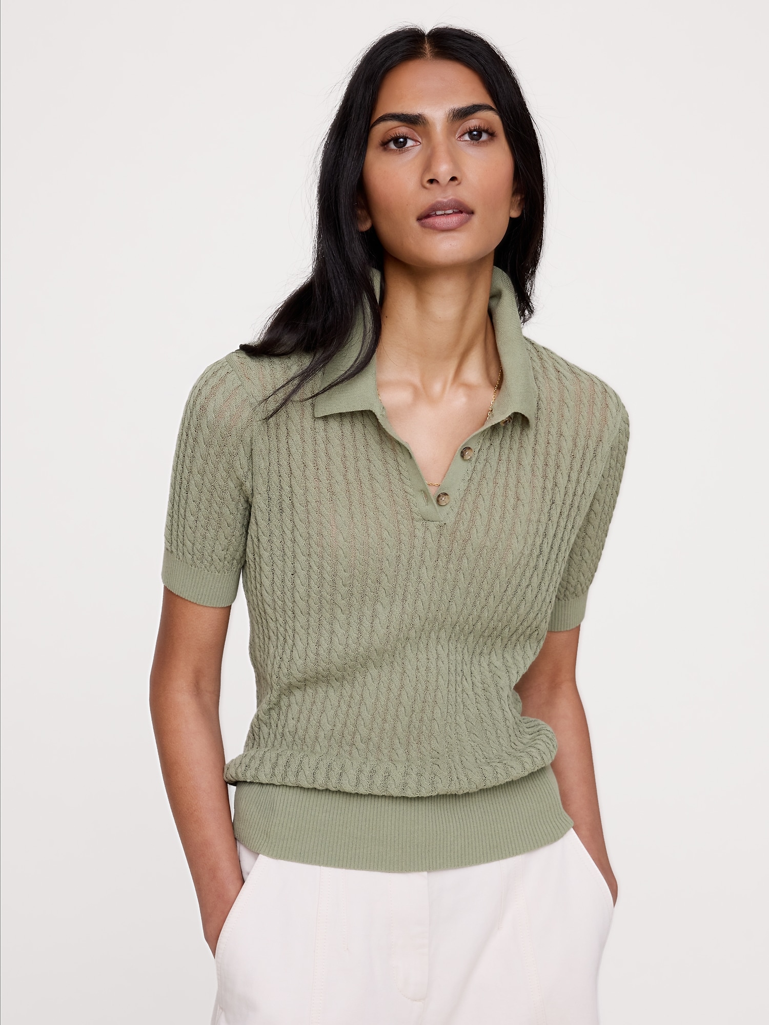Image number 1 showing, Crinkle Knit Polo