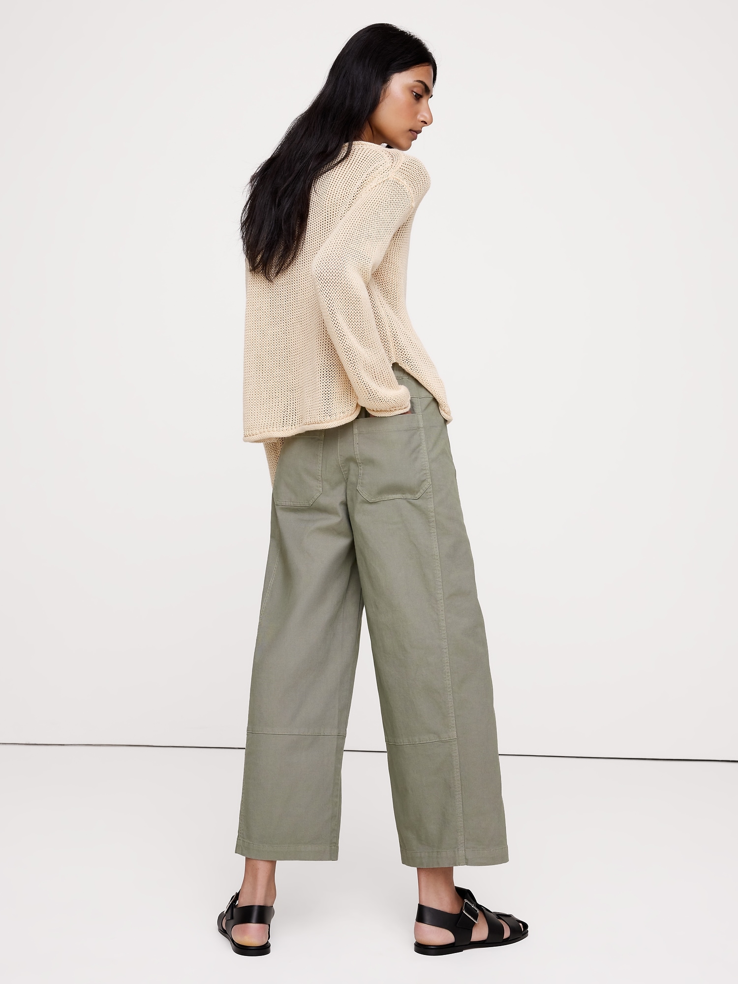 Image number 7 showing, Mid-Rise Relaxed Painter Pull-On Pant