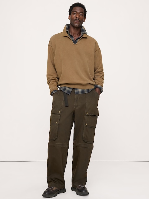 Cotton-Twill Cargo Convertible Pant