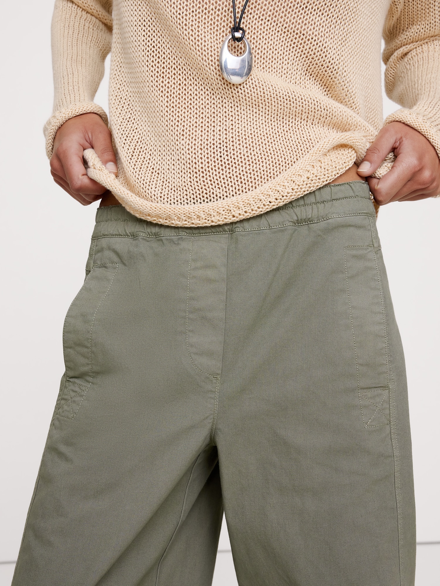 Image number 8 showing, Mid-Rise Relaxed Painter Pull-On Pant