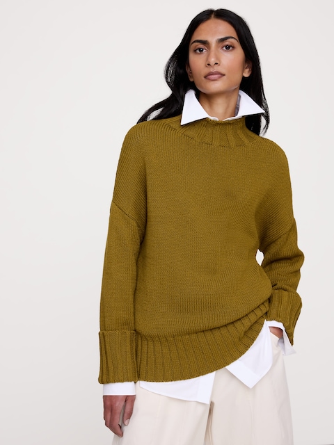 Oversized Chunky Cotton Tunic Sweater