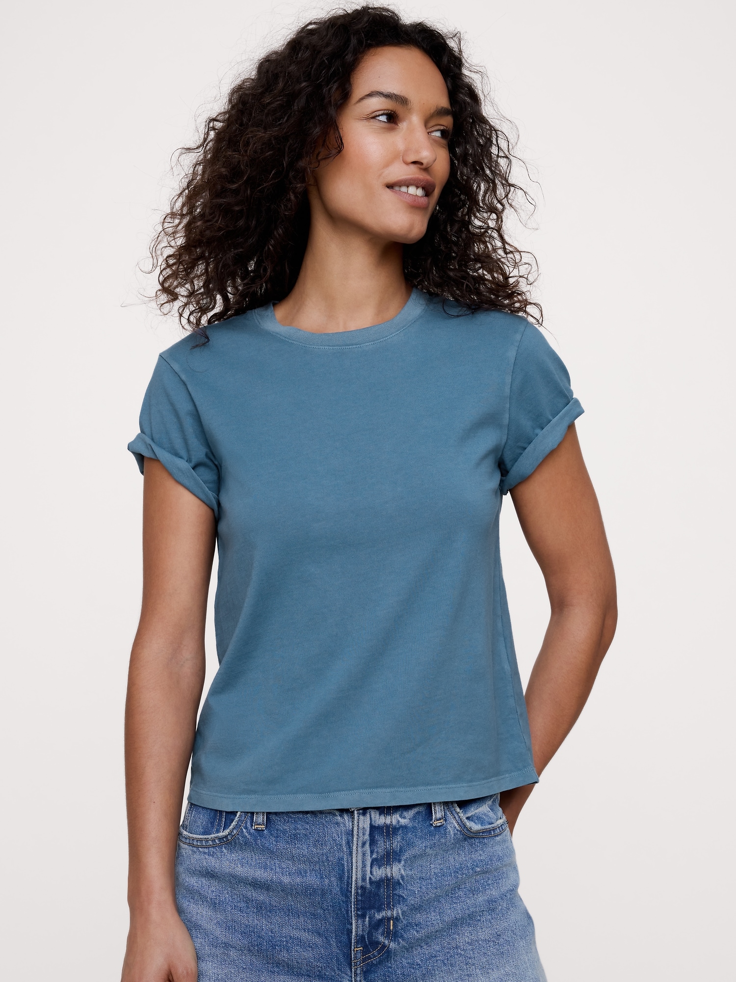 Image number 1 showing, Vintage Cotton Crew-Neck T-Shirt
