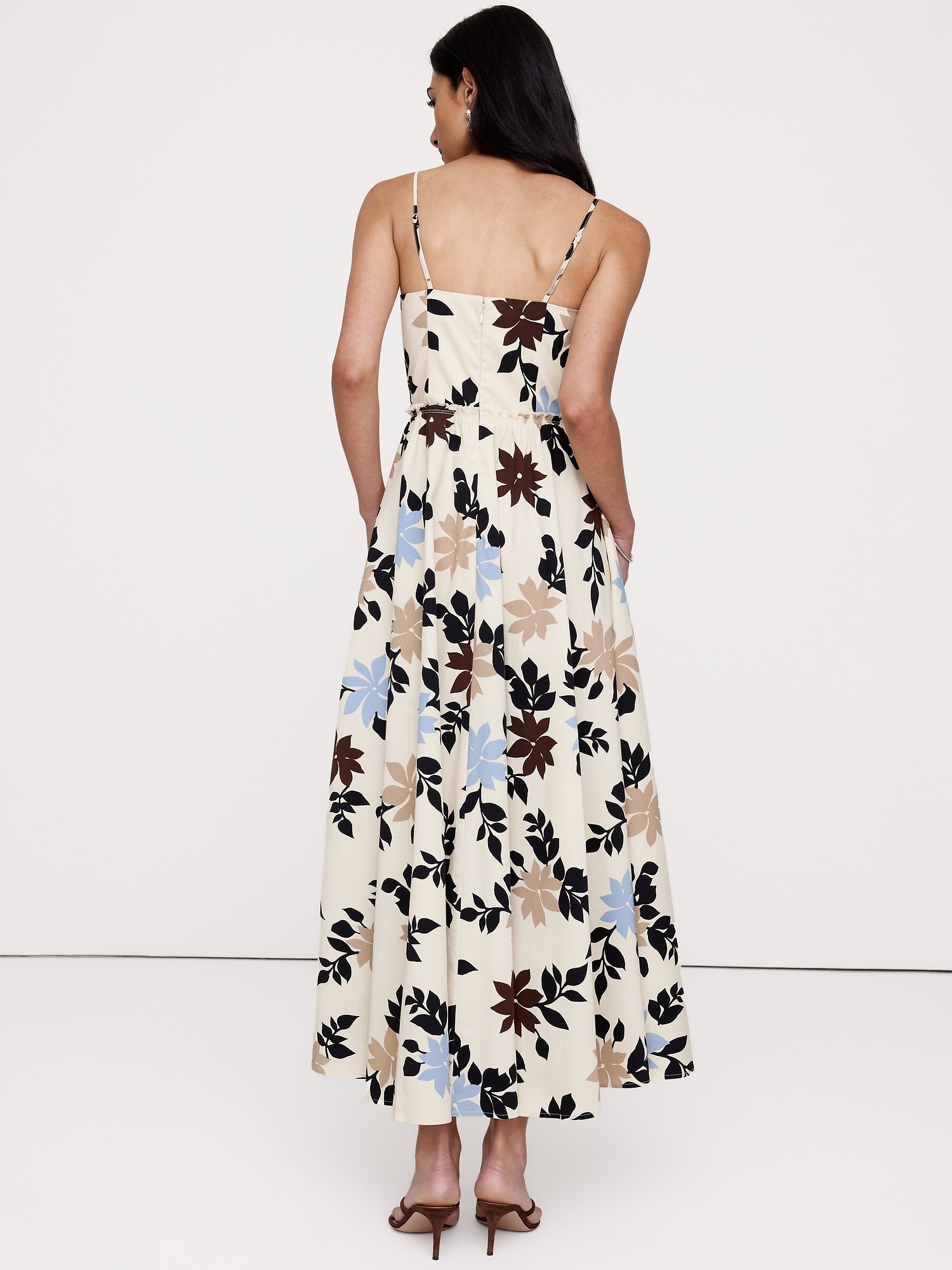 Женское платье Banana Republic Soft Cotton Corset Maxi, цвет: Кремовый разноцветный — фото 2