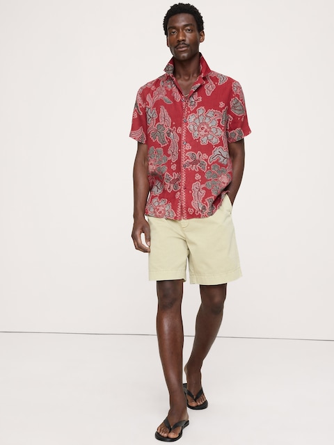 Standard-Fit Linen Resort Shirt