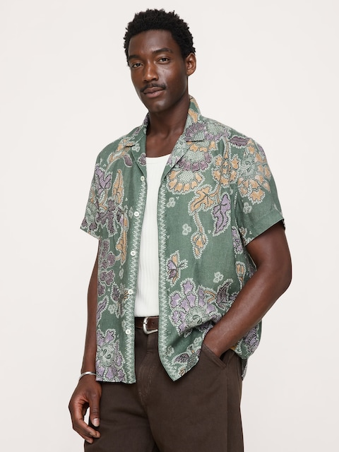 Standard-Fit Linen Resort Shirt