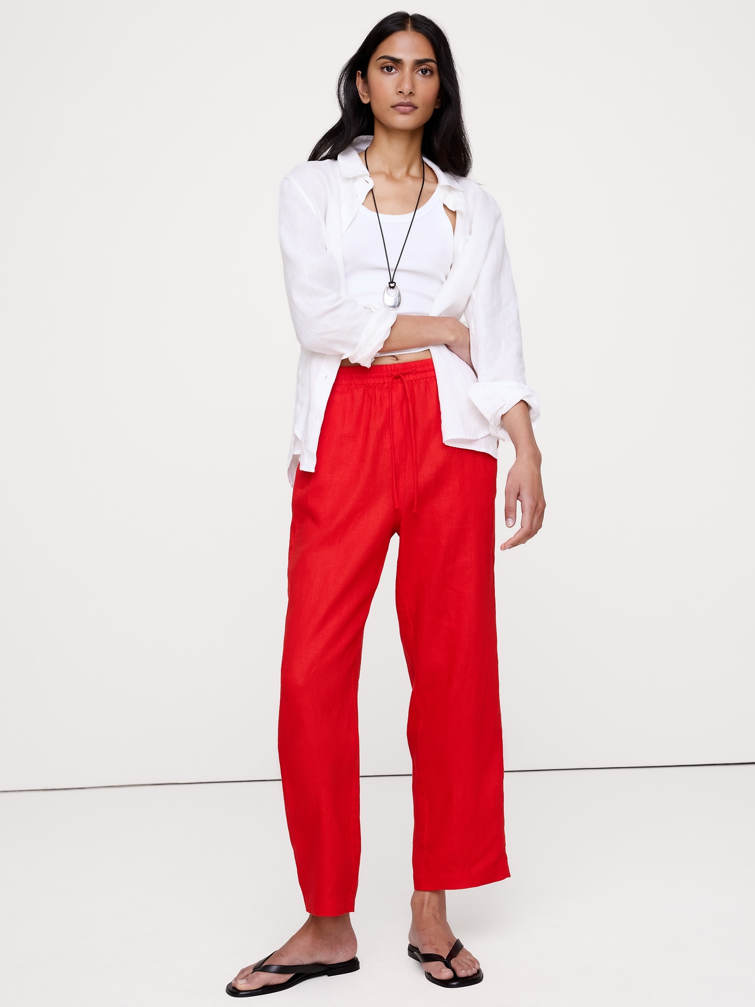 Image number 5 showing, The Getaway Straight-Leg Pull-On Pant in Linen