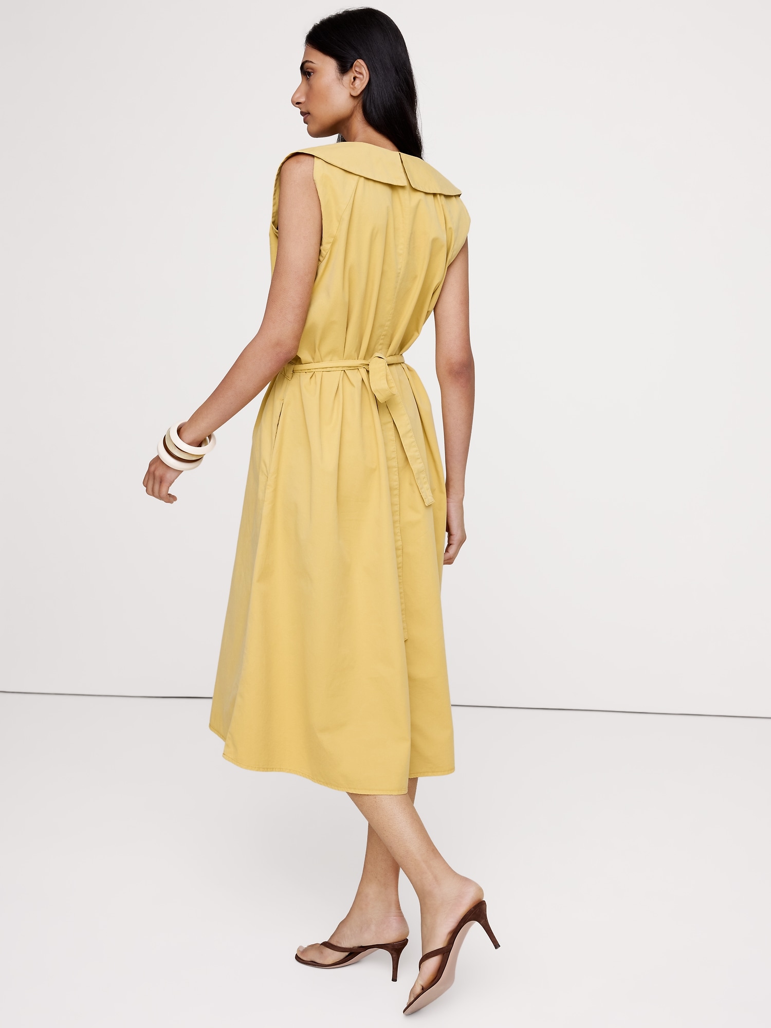 Image number 5 showing, Cotton Twill Cinch-Waist Dress