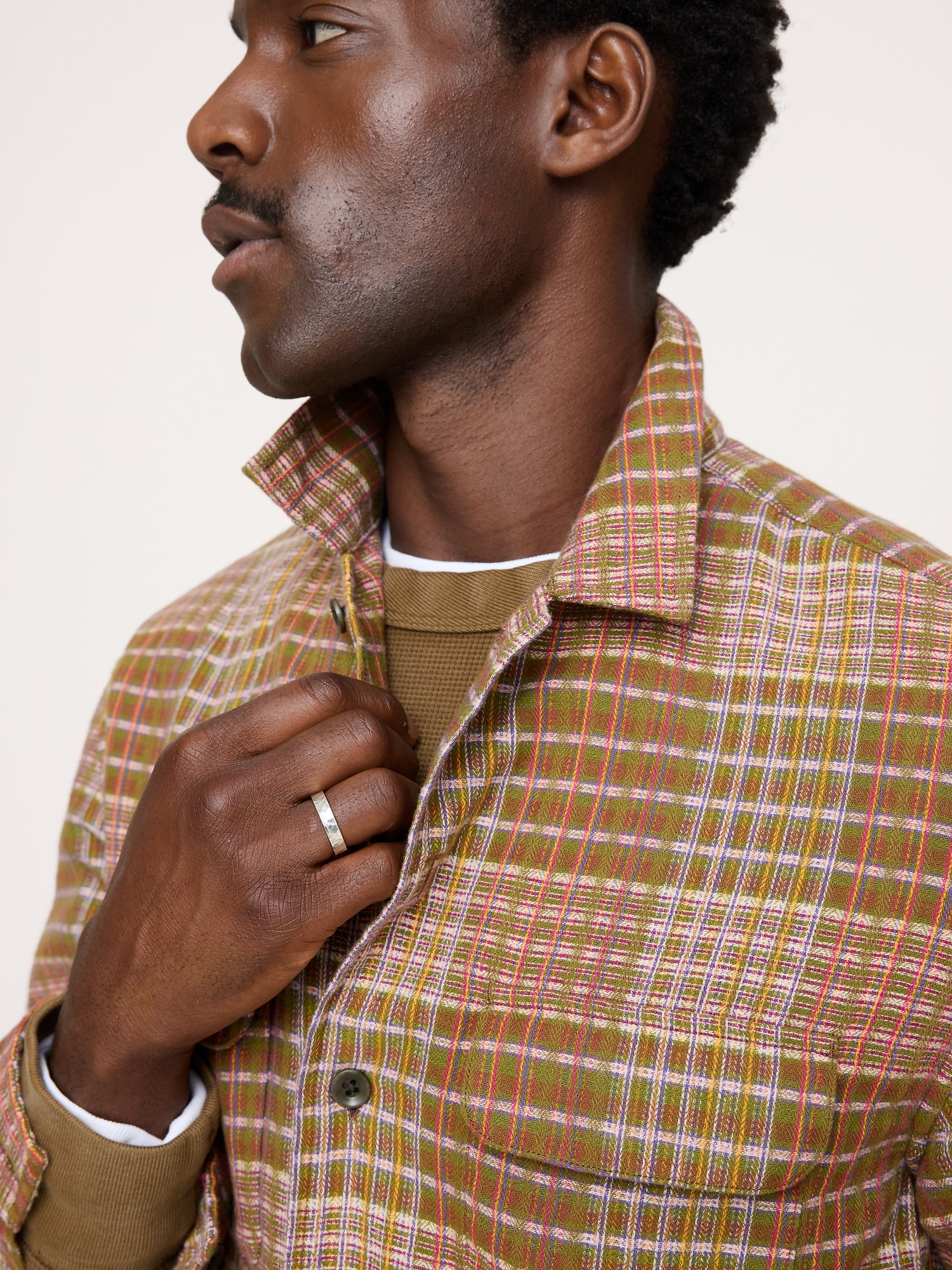 Relaxed-Fit Textured Flannel Shirt - thumbnail 5