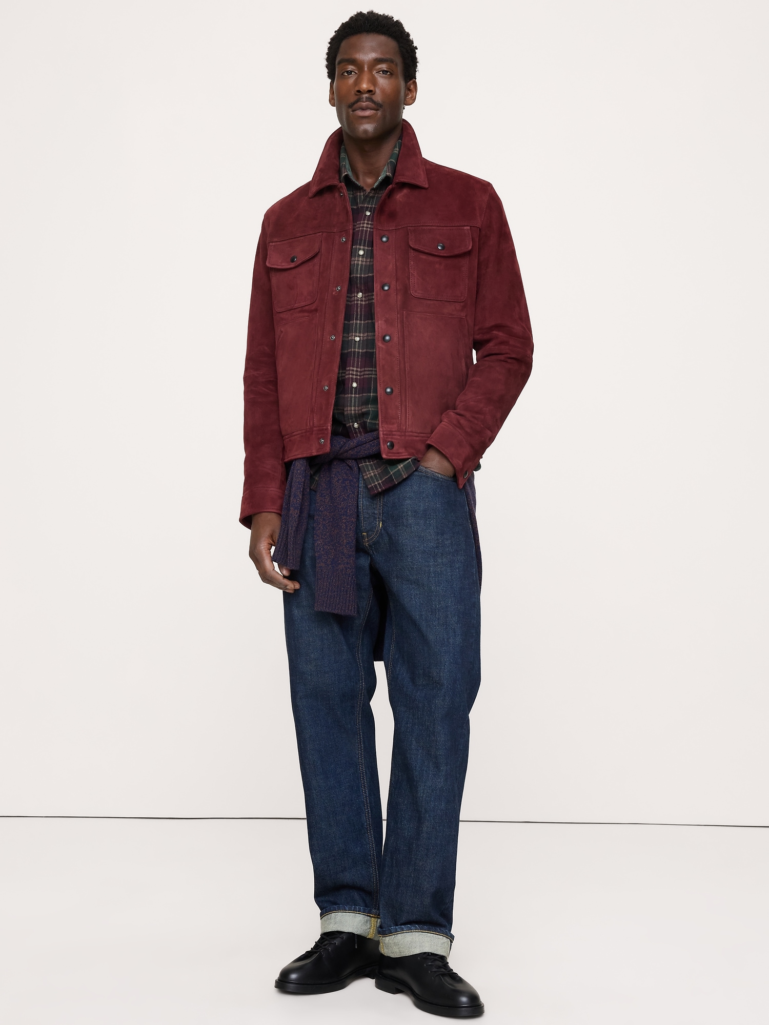 Image number 4 showing, Suede Trucker Jacket
