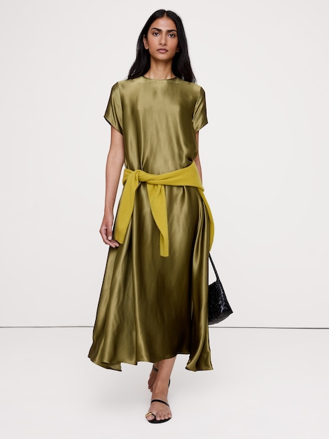 Italian Satin Trapeze Dress