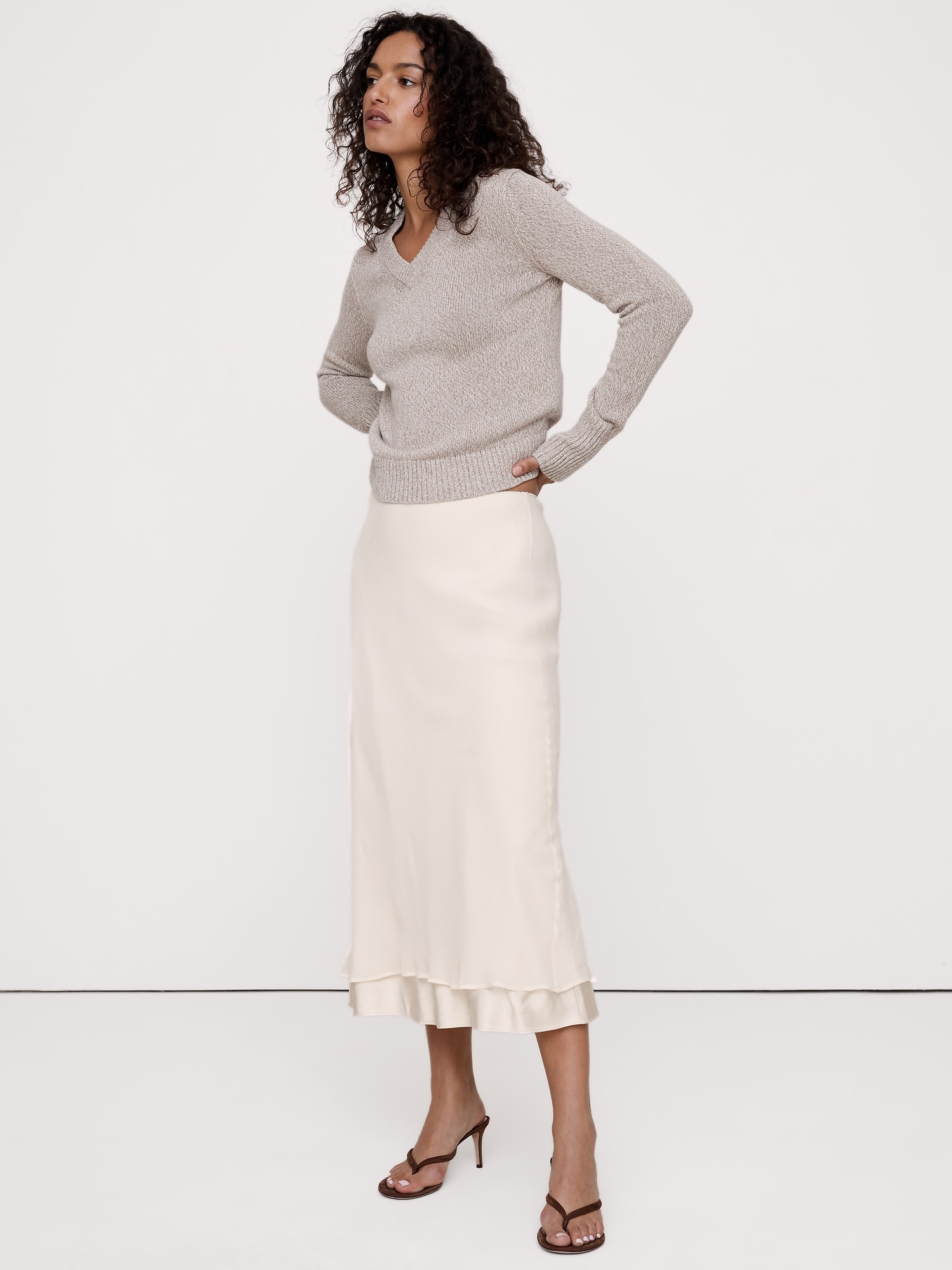 Image number 1 showing, Layered Georgette Maxi Skirt