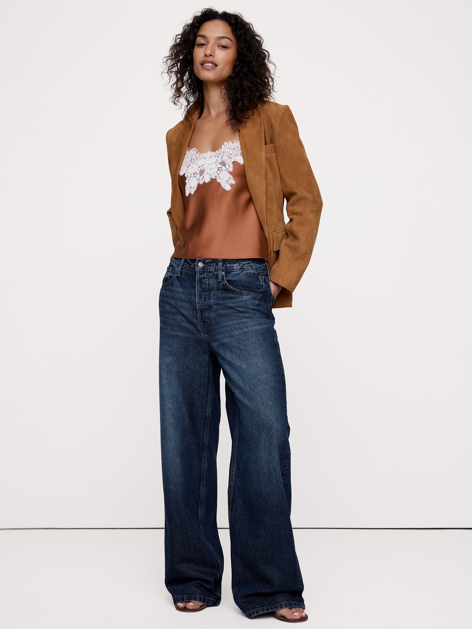 Image number 2 showing, Stretch-Satin Lace-Trim Camisole