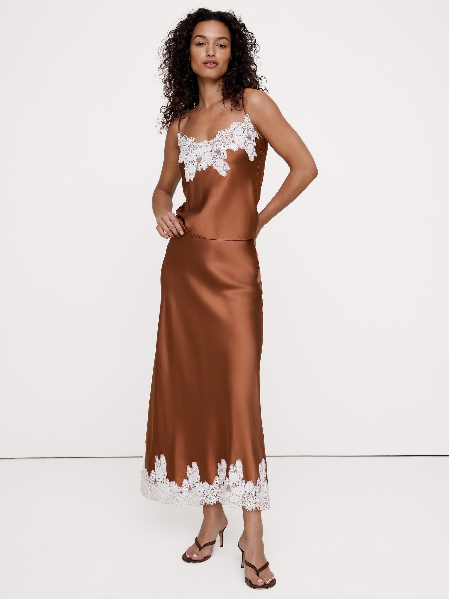 Image number 4 showing, Stretch-Satin Lace-Trim Camisole