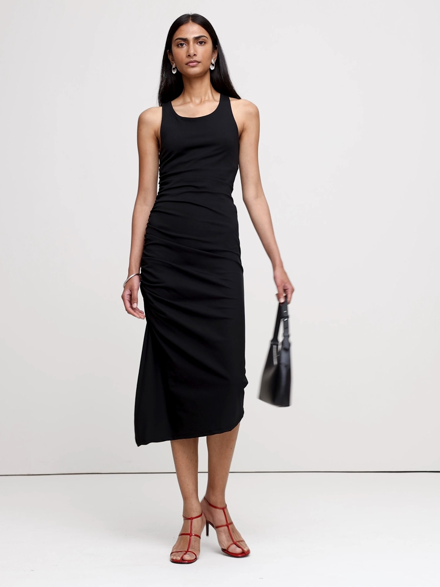 Ruched Jersey Midi Dress - thumbnail 4