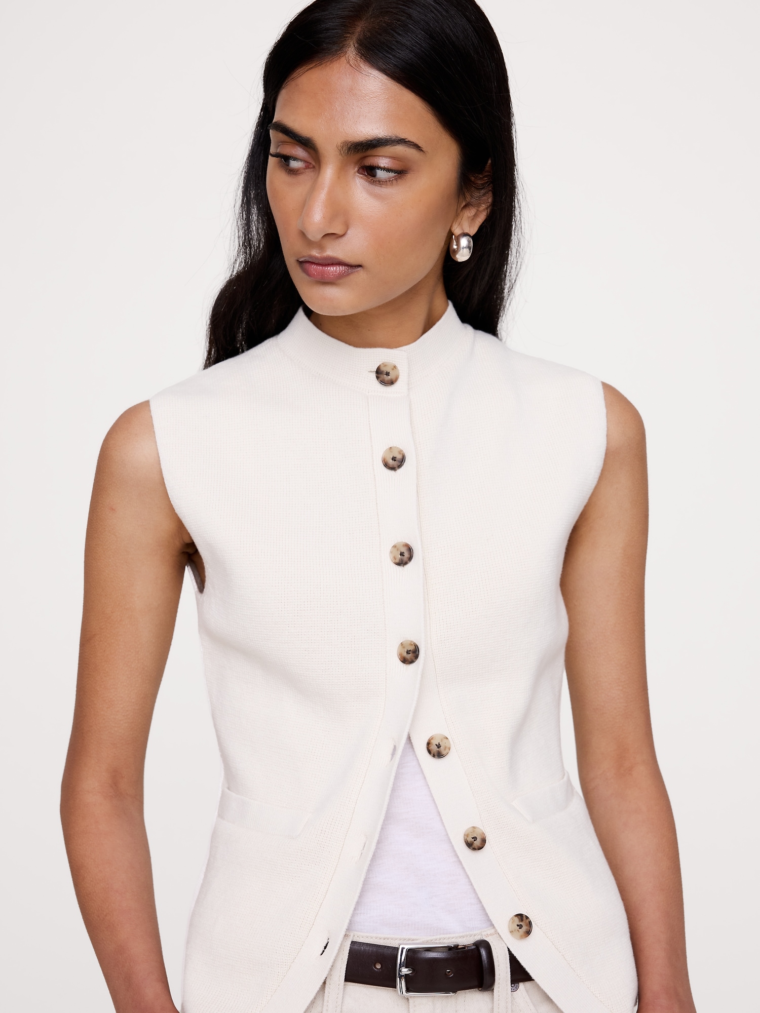 Larkspur Cotton-Silk Sweater Vest - thumbnail 3