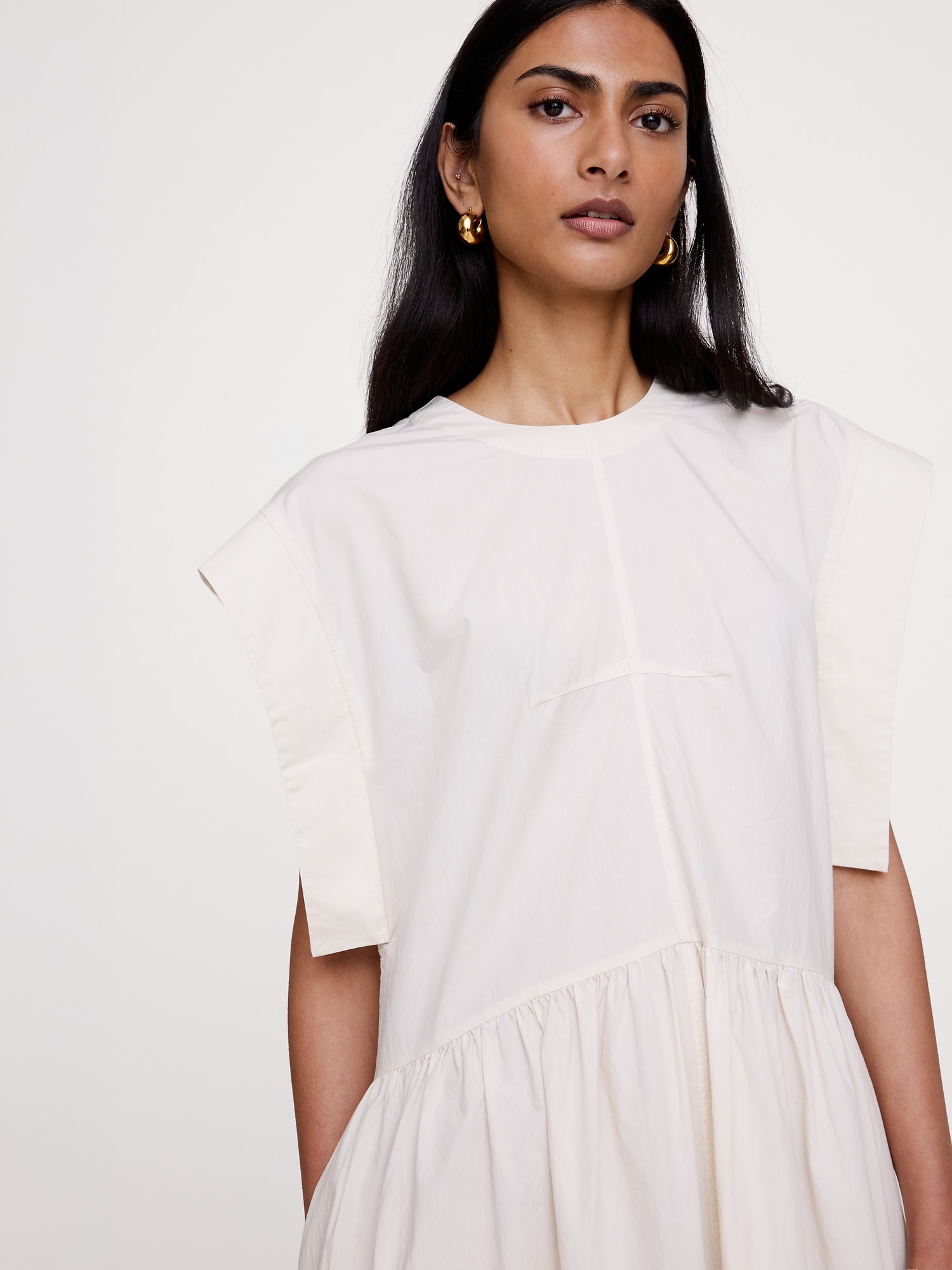 Image number 7 showing, Cotton Poplin Drop-Waist Maxi Dress