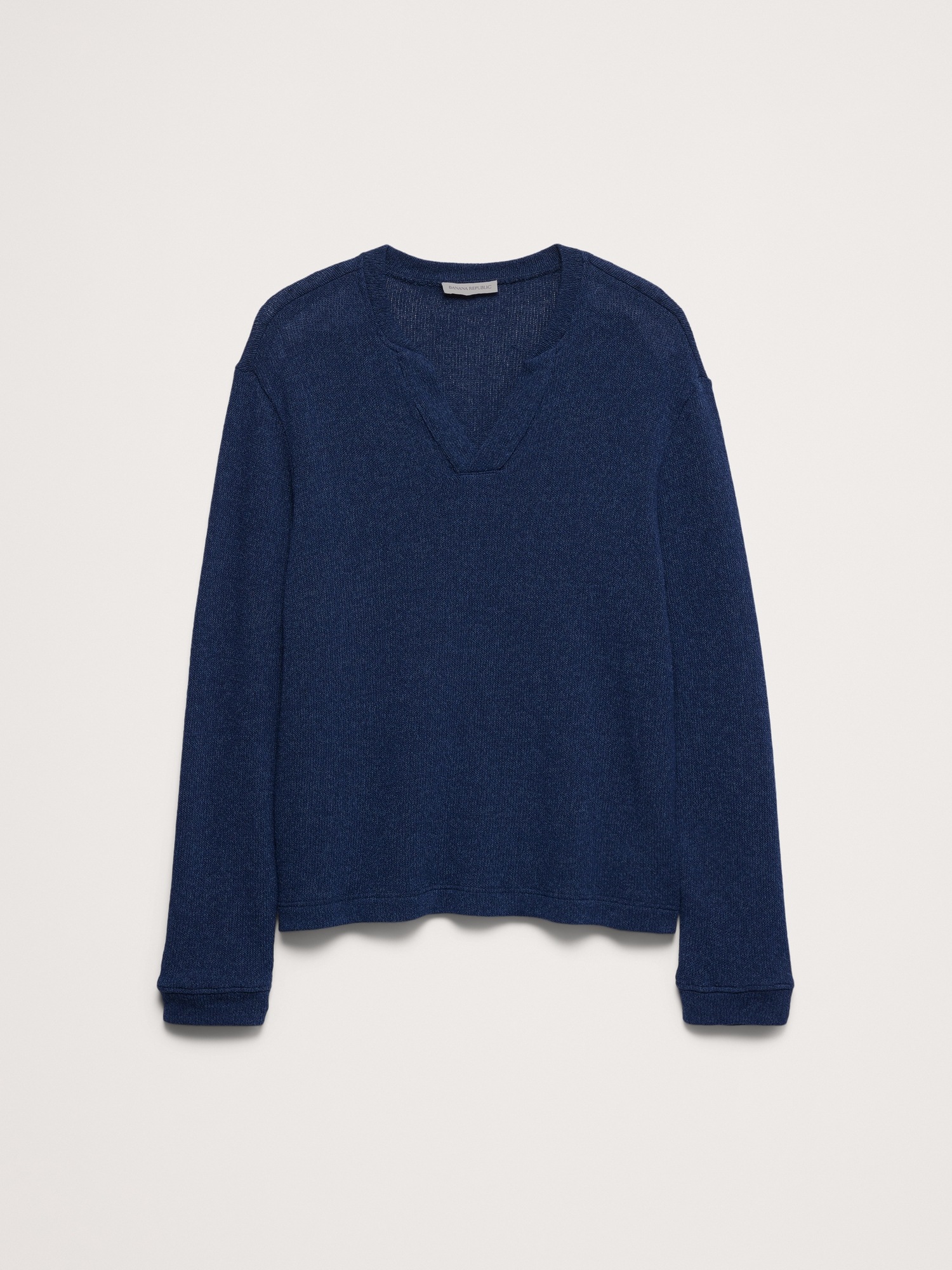 Мужская футболка Banana Republic Marled Notch-Neck, цвет: Холодный синий — фото 4