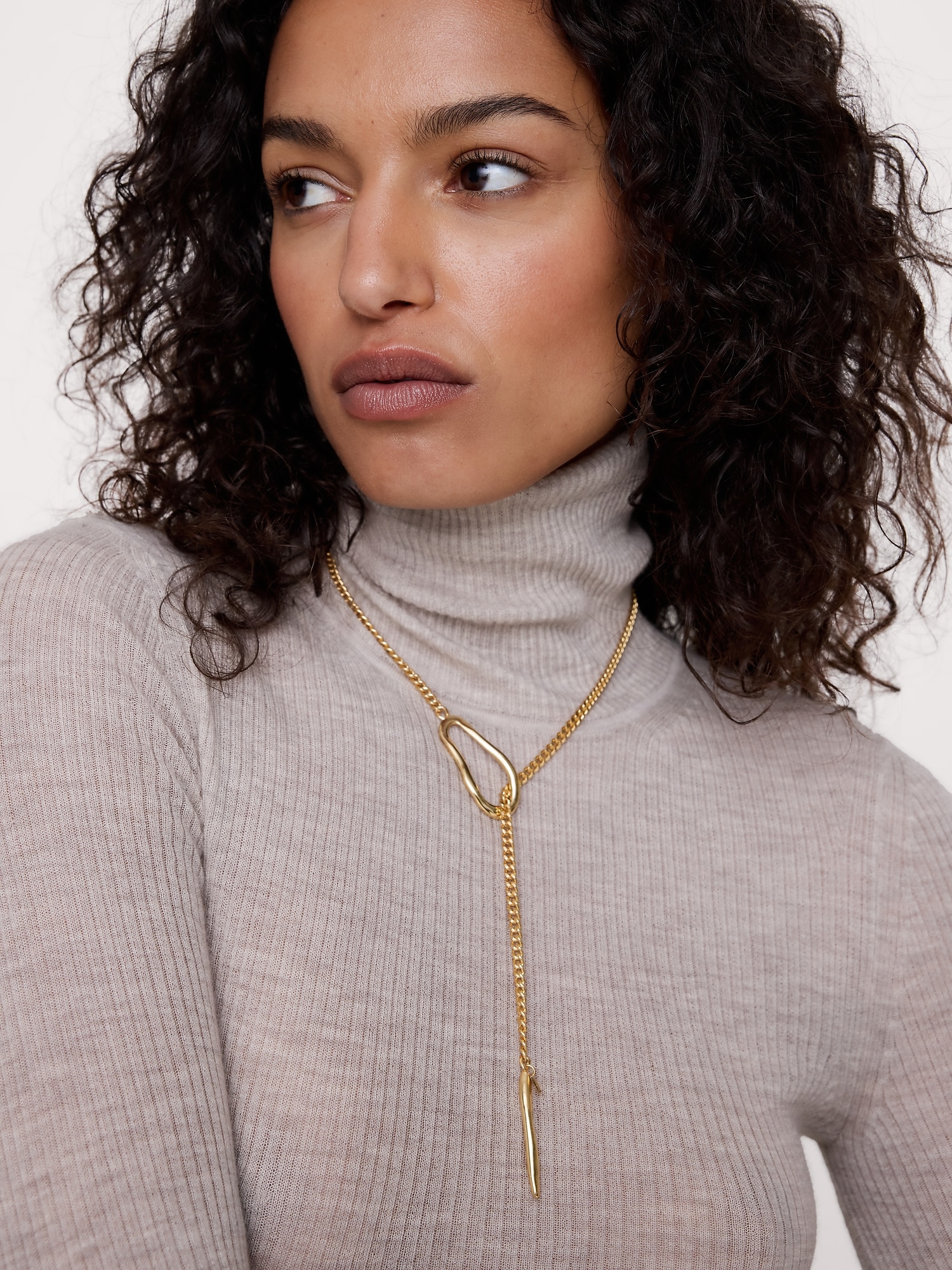 Image number 2 showing, Abstract Oval Drop Necklace