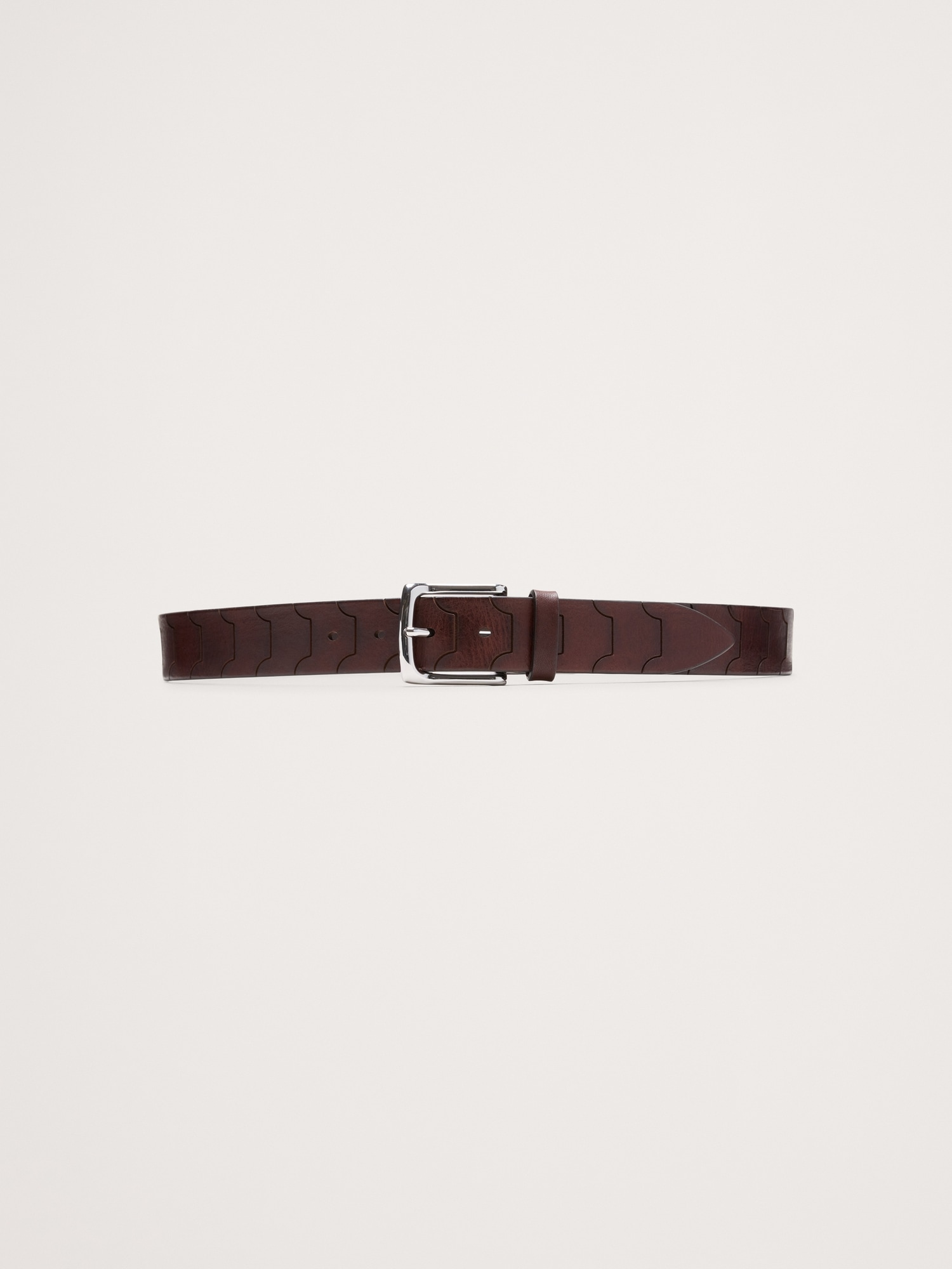 Image number 1 showing, Geo Embossed Leather Belt