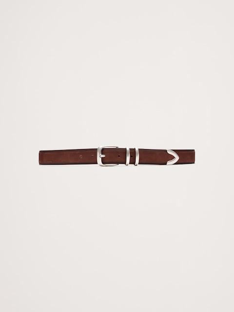 Western Nubuck Leather Belt