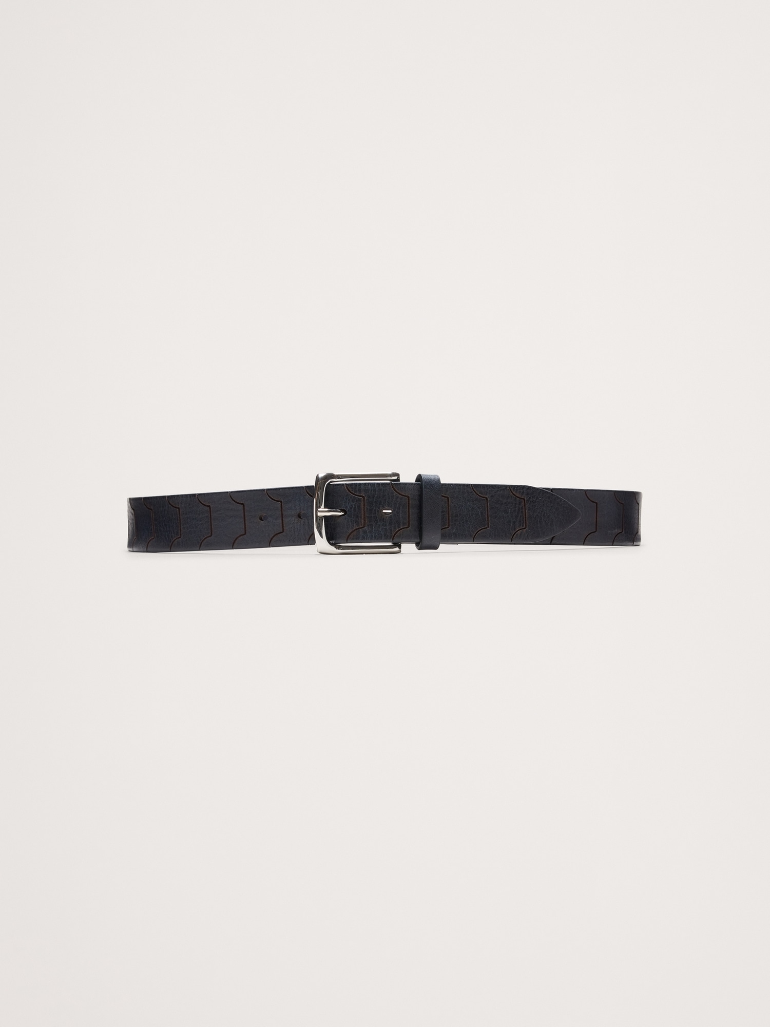 Image number 1 showing, Geo Embossed Leather Belt