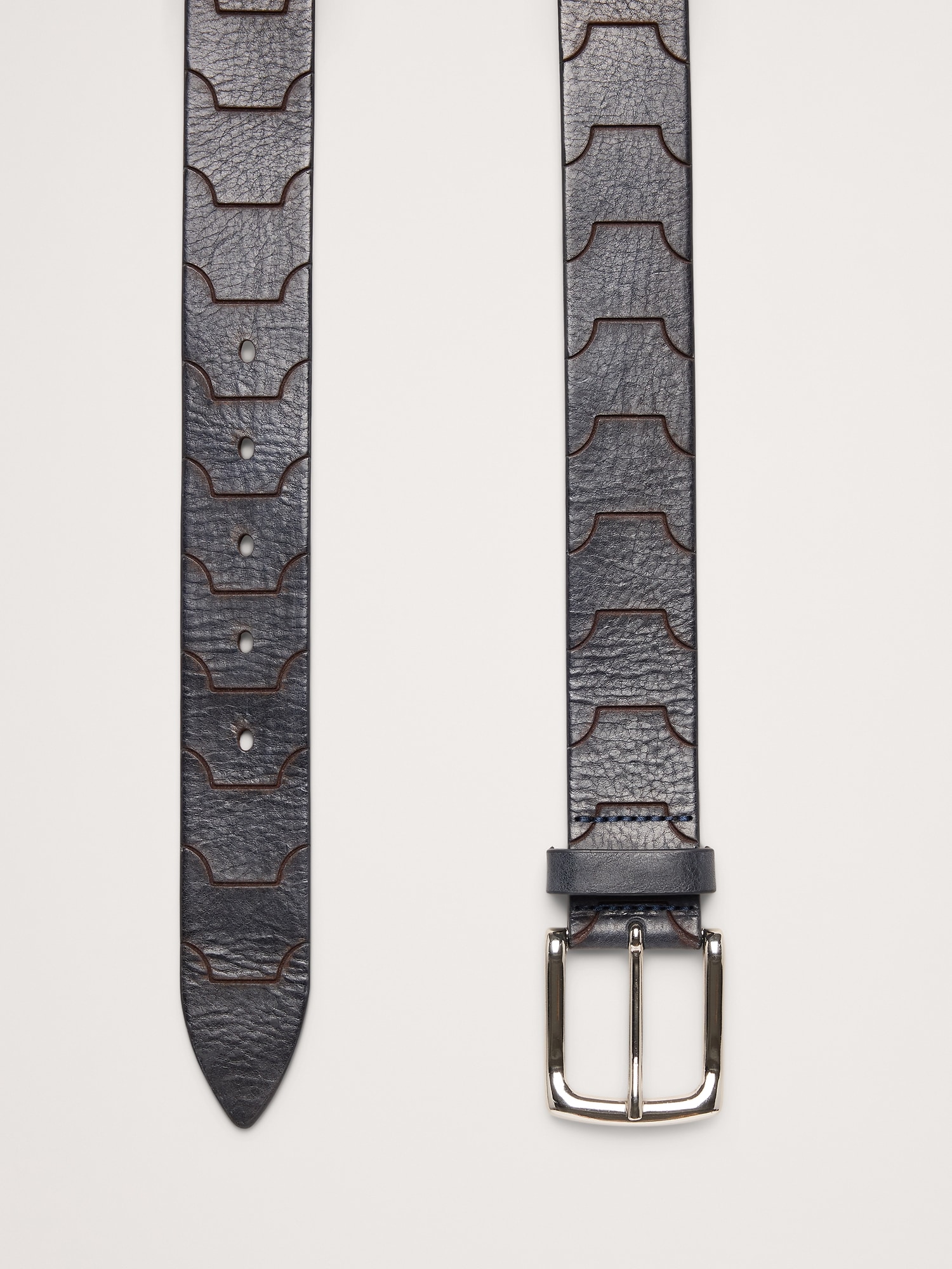 Image number 2 showing, Geo Embossed Leather Belt